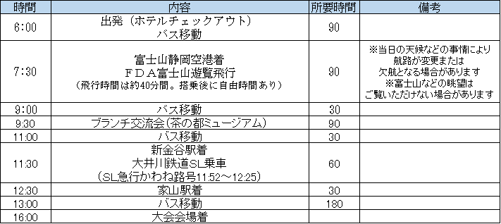 タイムスケジュール